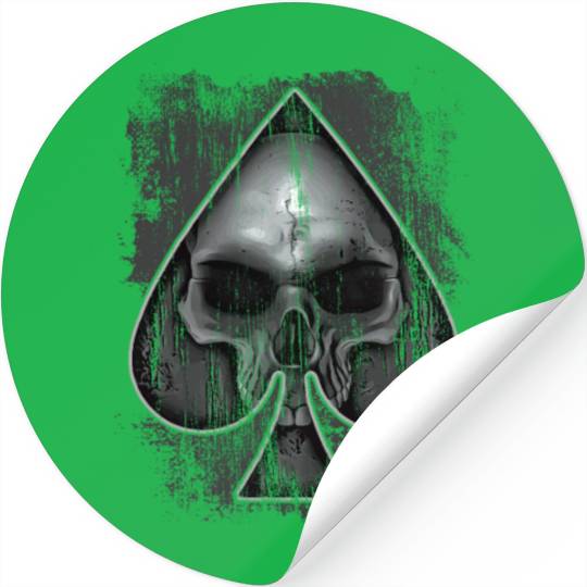 Heavy Metal Punk Poker Skull Stickers