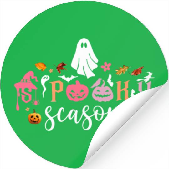 Funny Halloween Retro Spooky Season Stickers
