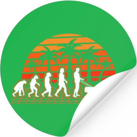 Robotic Lawnmower Evolution Retro Stickers