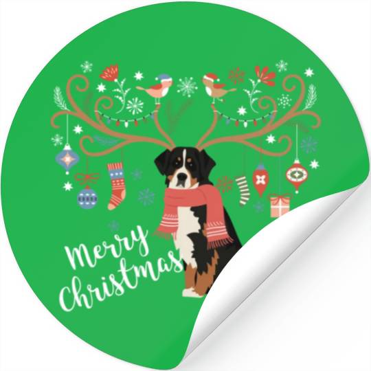 Bernese Mountain Dog Christmas Stickers