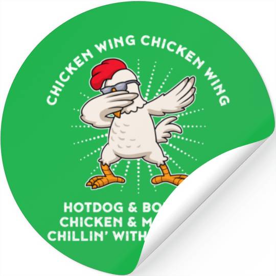 Chicken Wing Chicken Wing Stickers Song Lyric Hot Dog