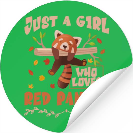 Girls Red Panda Lover Stickers