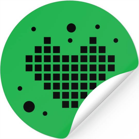 Heart In Pixels 8 Bit Video Game Stickers