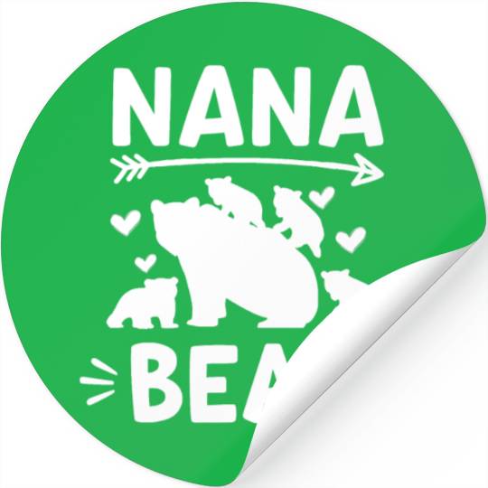 Nana Bear 4 Cubs Cute Grandparents Day Gift 4 Gran Stickers