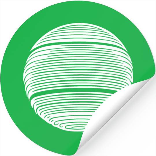 Geometric Planet Sphere With Stripes Stickers