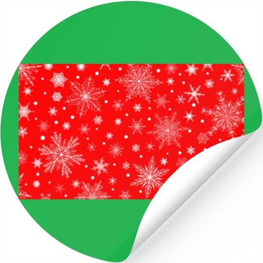 Snowflakes Pattern Red White Stickers