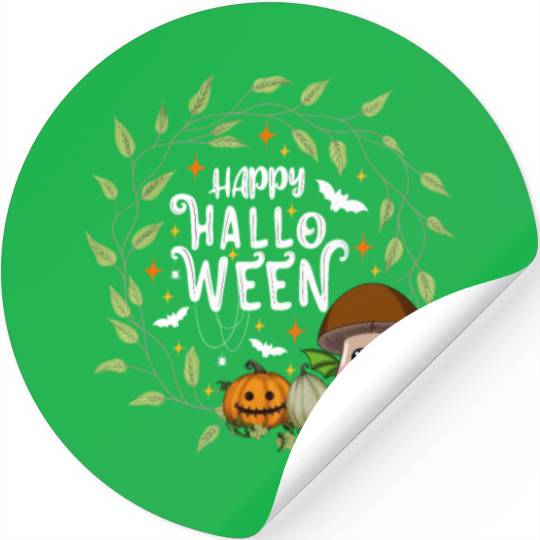 Bat Mushroom 'brown' - Happy Halloween Stickers
