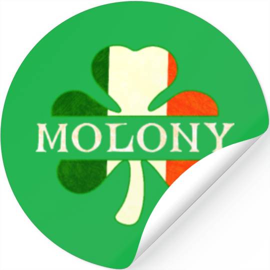 Molony Irish Surname Ireland Flag Shamrock Stickers