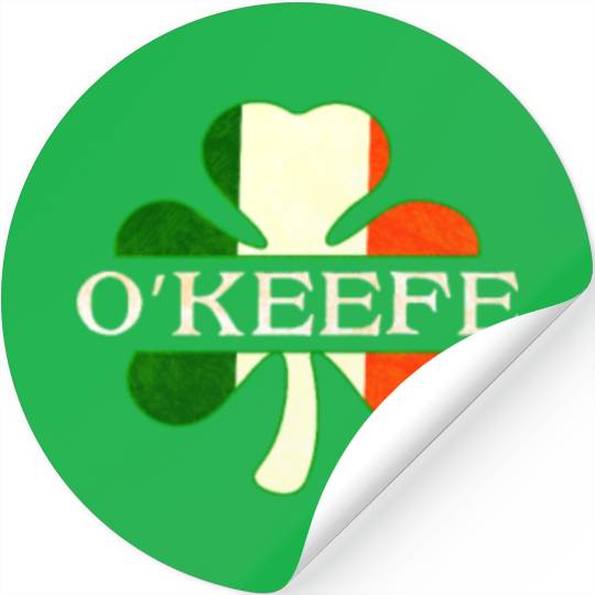 O'keefe Irish Surname Ireland Flag Shamrock Stickers