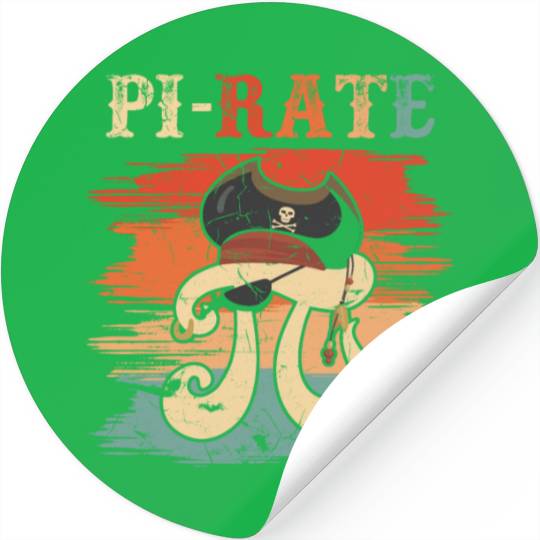 Pirate Pi Symbol 3.14 Math Lover Stickers