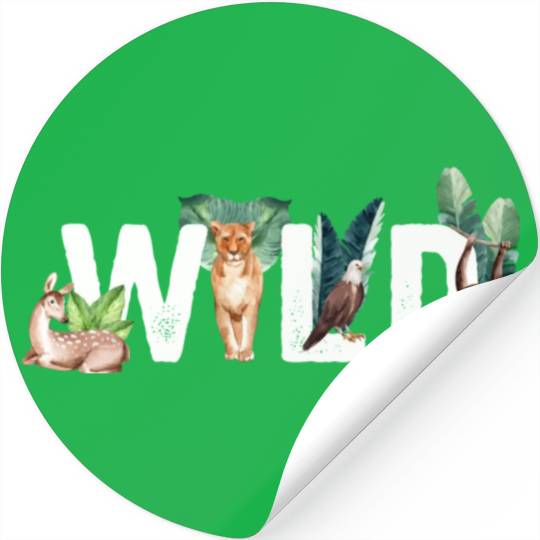 Wild Animals Cat Eagle Monkey Deer Stickers