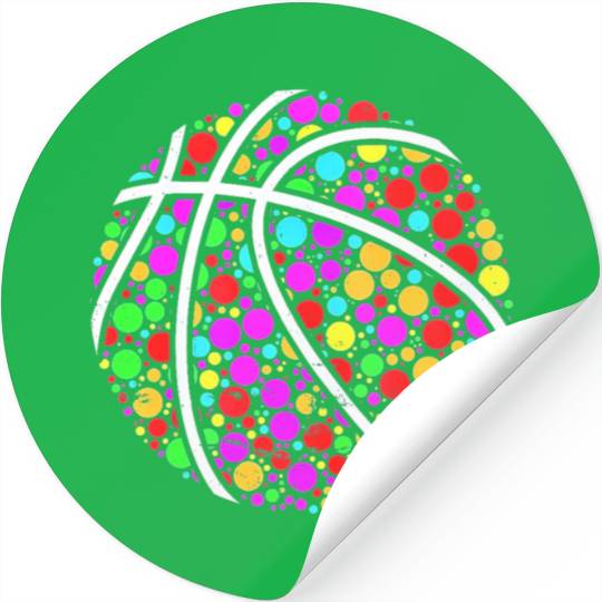 International Dot Day Colored Basketball Polka Dot Stickers