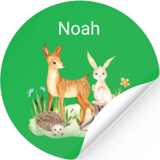 Animal deer rabbit hedgehog Noah Stickers