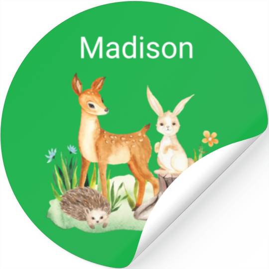 Animal deer rabbit hedgehog Medison Stickers