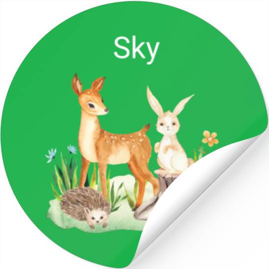 Animal deer rabbit hedgehog Sky Stickers