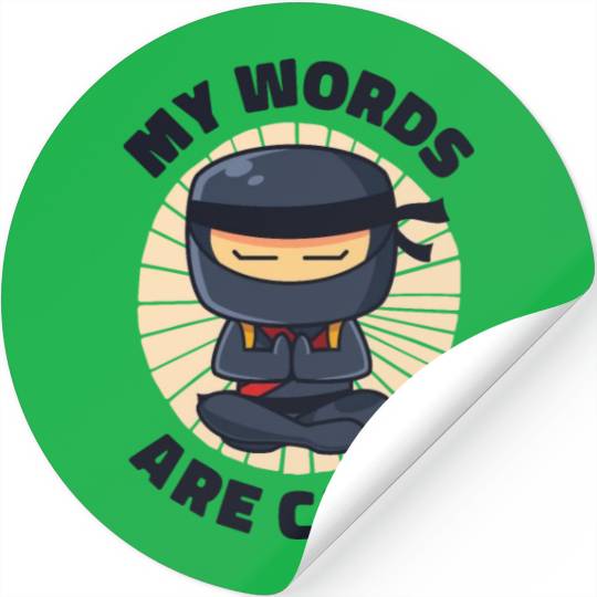 Serenity Ninja Fan Calm Yoga Lover Peaceful Stickers