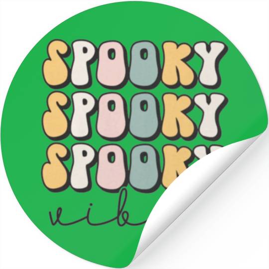 Spooky Vibes Groovy Halloween Trick Or Treat Stickers