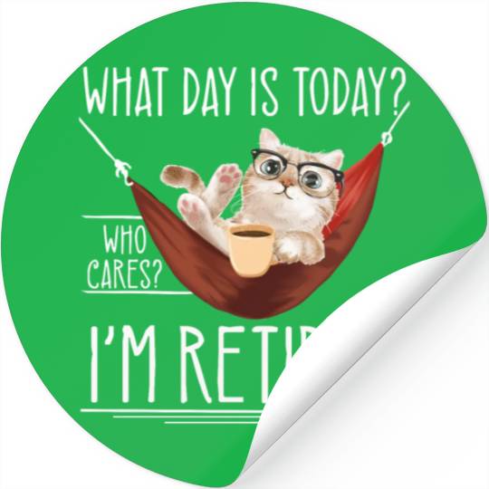 Retiree Cat Lover Retired Funny Retirement Stickers