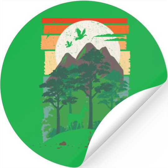 Deer Forest Outdoor Nature Animals Stickers