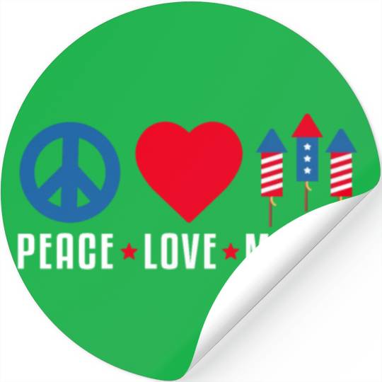 Peace Love Merica US Flag Independence Stickers