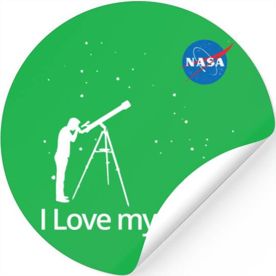 NASA I Love My Space Telescope Galaxy Stickers