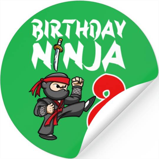 Birthday Party 8 Years Old Japanese Ninja Birthday Stickers