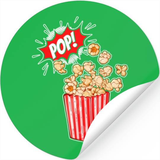 Retro Movie Popcorn Lover Stickers