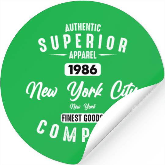 New York City Born In 1986 Vintage Birthday Stickers