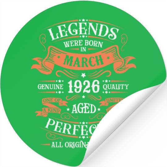 March 1926 Anniversary Vintage Gift Idea 1926 Stickers