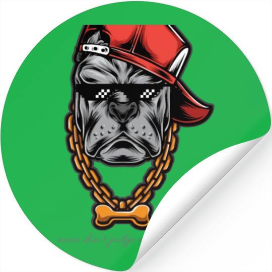 neon don’t judge my pitbull Stickers