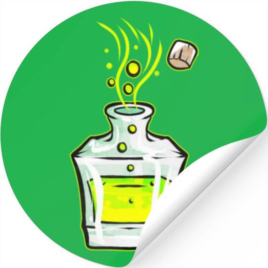 Flask With Green Magic Potion Halloween Stickers