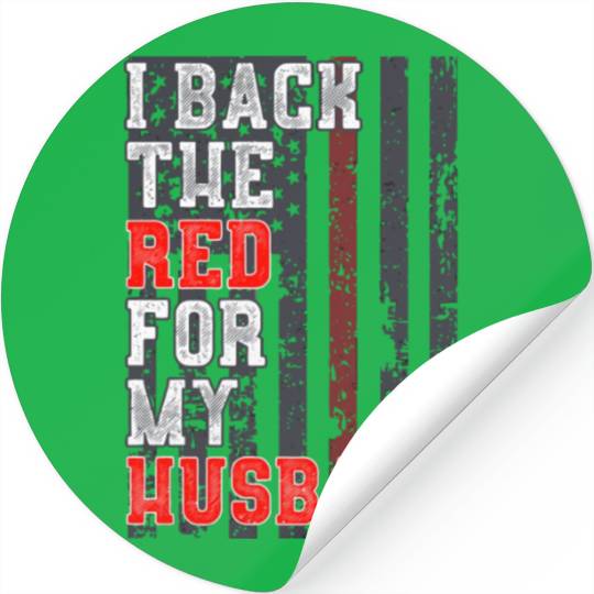 Firefighter For Wife Support Husband Flag Red Line Stickers