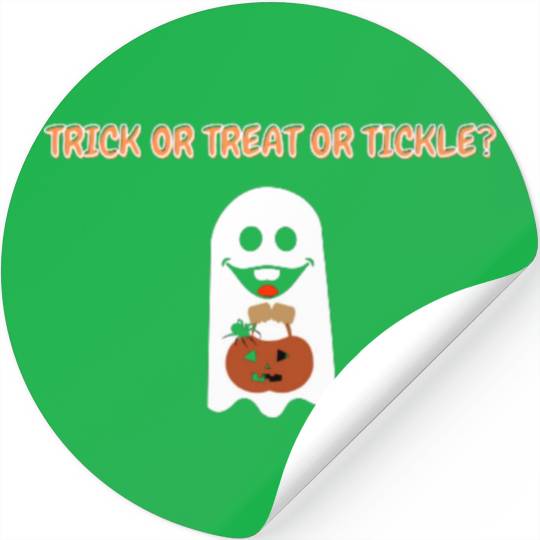 Trick or treat or tickle funny halloween Stickers