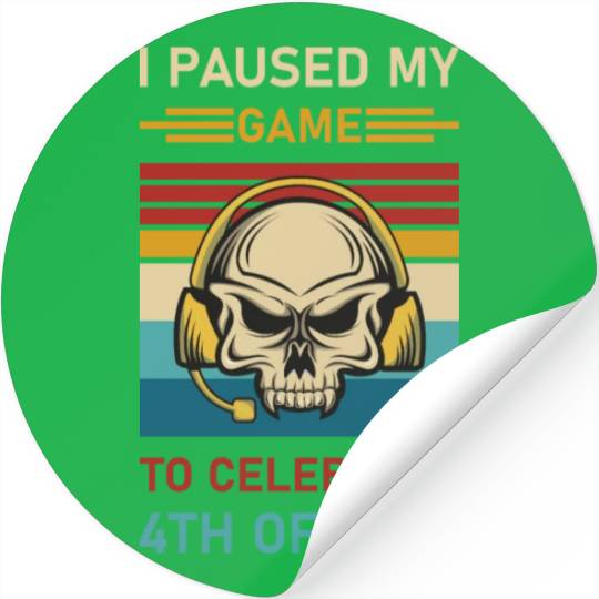 4th of july Gamer I paused my game to Celebrate Stickers