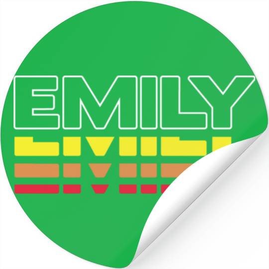 Emily First Name Funny Vintage Sunset Emily Stickers