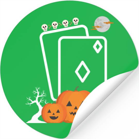 playing card Pumpkin halloween Stickers