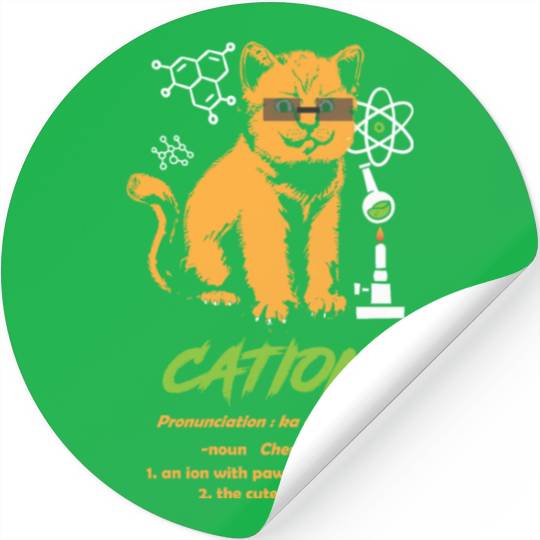 Cat Science Chemistry Teacher Cation Chemistry Stickers