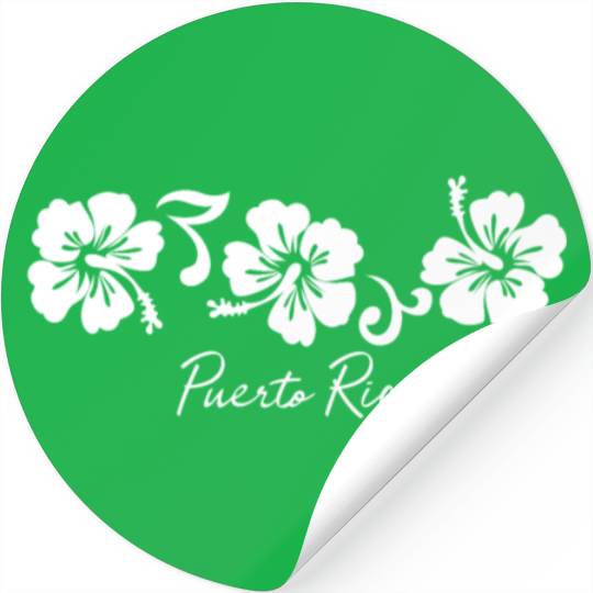 Puerto Rico Hibiscus Flower Stickers
