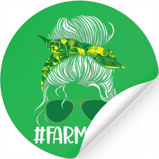 Farming Farmer Girl Wife Sun Stickers