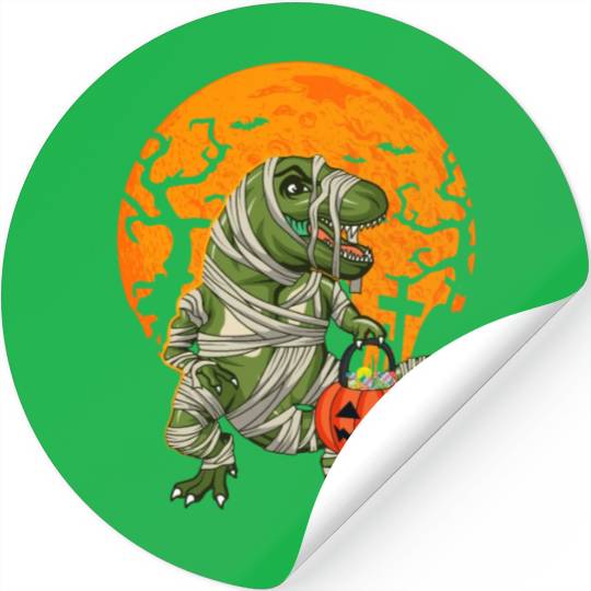 Mummy T-Rex Dinosaur Trick Or Treat Halloween Stickers