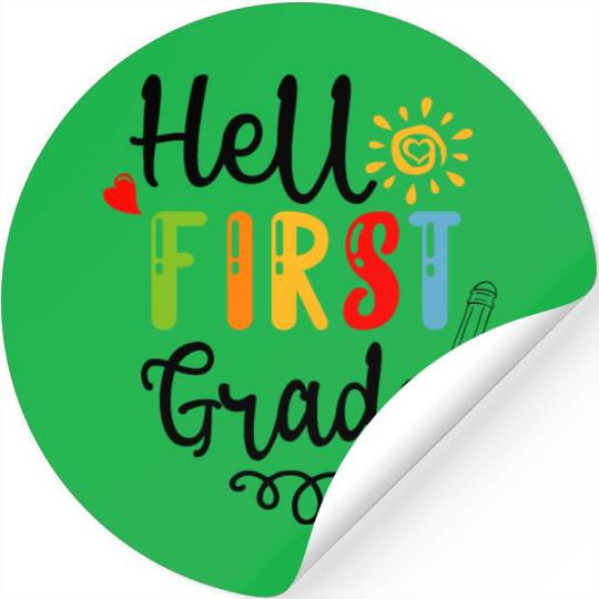 Hello First Grade Stickers, First Grade Student Stickers