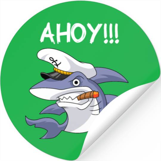 Shark Captain Stickers