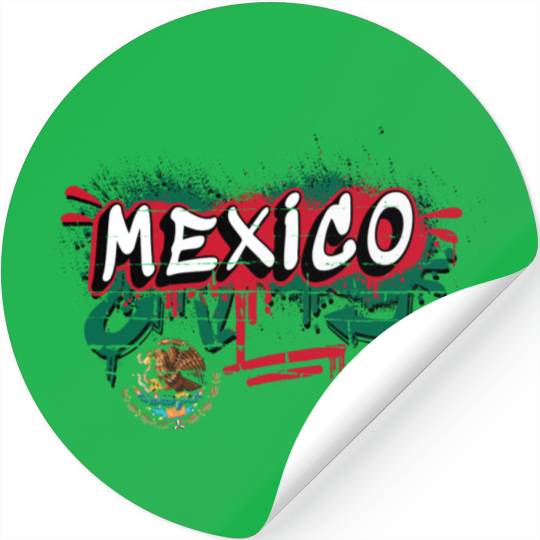 Mexico flag graffiti design Stickers