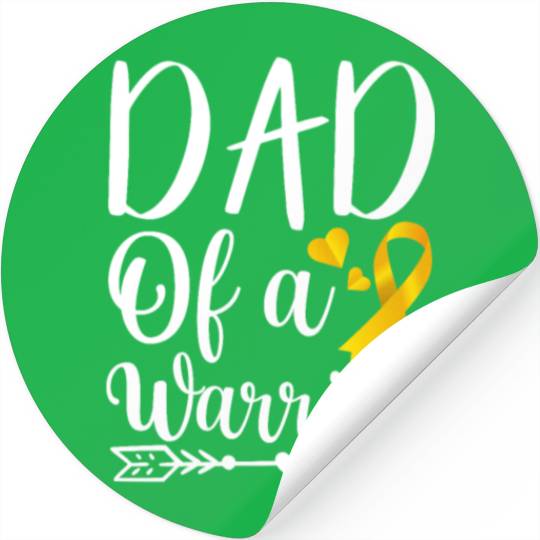 dad Of A Warrior Childhood Cancer Awareness Suppor Stickers