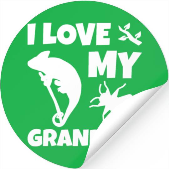 I Love My Grandpet Chameleon Stickers