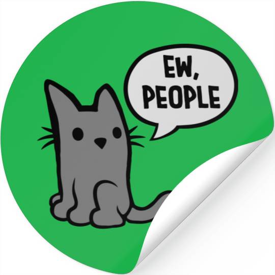 comic cat ew people Stickers