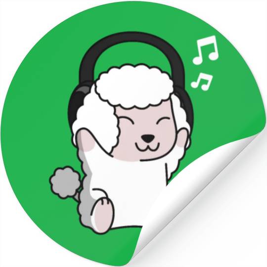 Music Lover Poodle Stickers