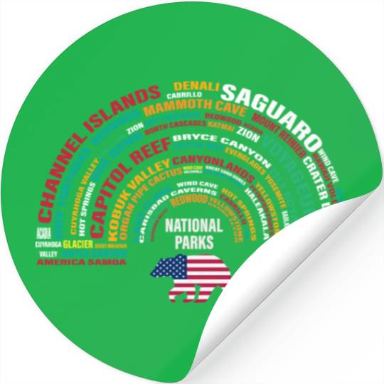 US National Parks, National Park, Denali, Redwood Stickers