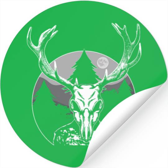 Folk Creature Moon Wendigo Halloween Cryptid Stickers