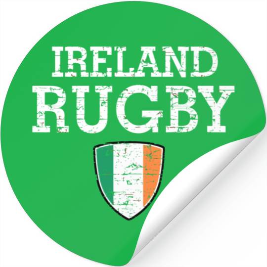 Irish Flag Rugby Grunge Style T Stickers